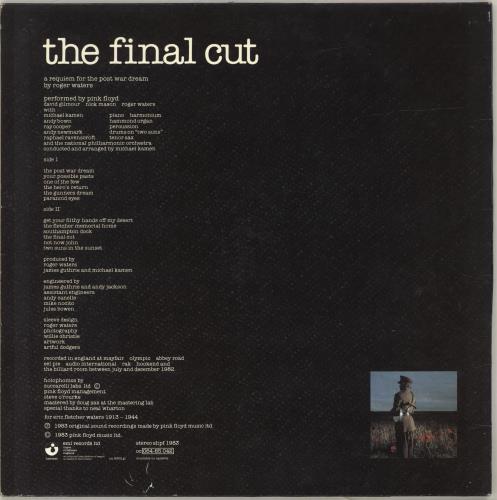 Pink Floyd The Final Cut - 2nd - Stickered UK vinyl LP album (LP